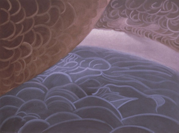 "Brown Cloud With Ocean" Oil on linen, 42in x 56in, 2001