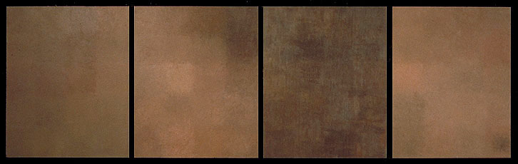 "For Ozu" Oil on linen, Four Panels, each 52in x 42in, 1997