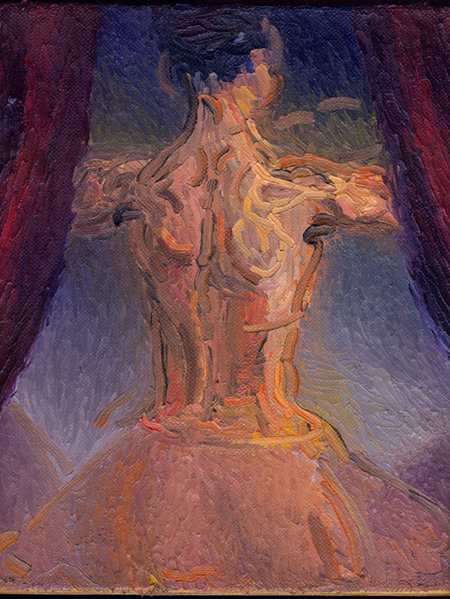 "Dancer's Back" Oil on Linen, 11 in x 12 in, 2002