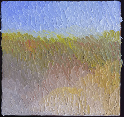 "Grass in the Sun" Oil on Panel, 4 1/2 in x 4 5/8 in, 2002