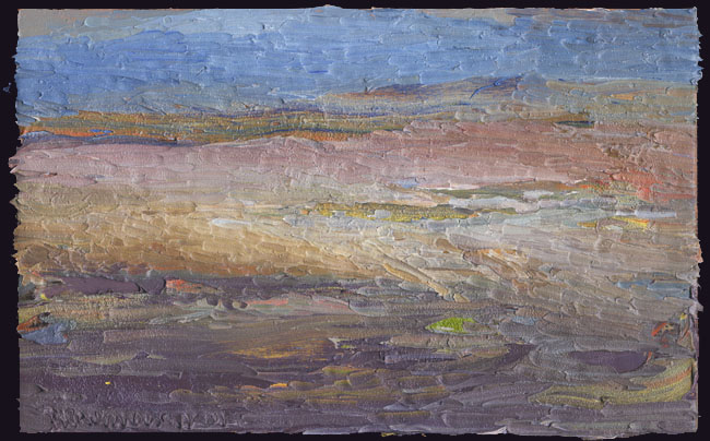 "Heath #3" Oil on Panel, 5 1/2 in x 8 5/8 in, 2001