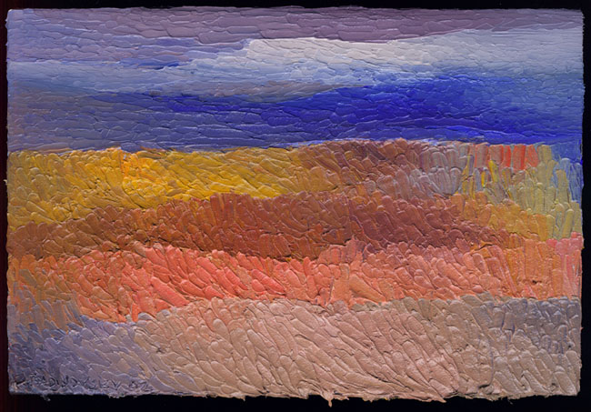 "Heath, Sun" Oil on Panel, 5 5/8 in x 8 1/4 in, 2002